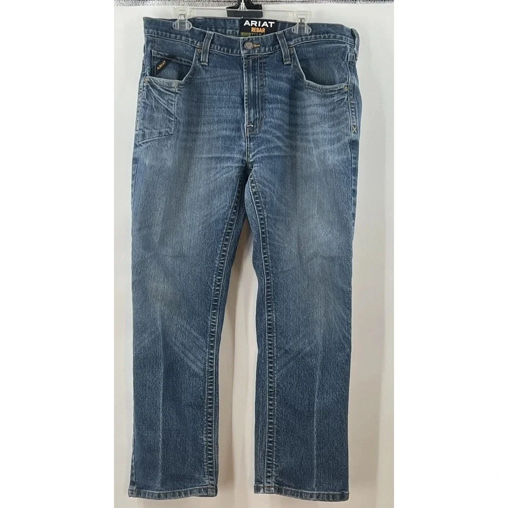 Ariat Rebar M5 Cowboycore Slim Straight Jeans Mens 38x30 Western Workwear Denim